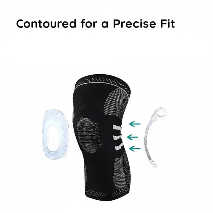 Knee Sleeve with Silicone Pad and Adjustable Straps, Low-Profile Breathable