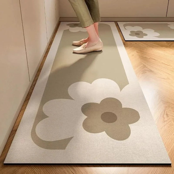 Cushioned Kitchen Floor Mat with Non-Slip Base and Mold Resistant Fabric