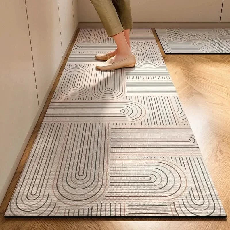 Cushioned Kitchen Floor Mat with Non-Slip Base and Mold Resistant Fabric
