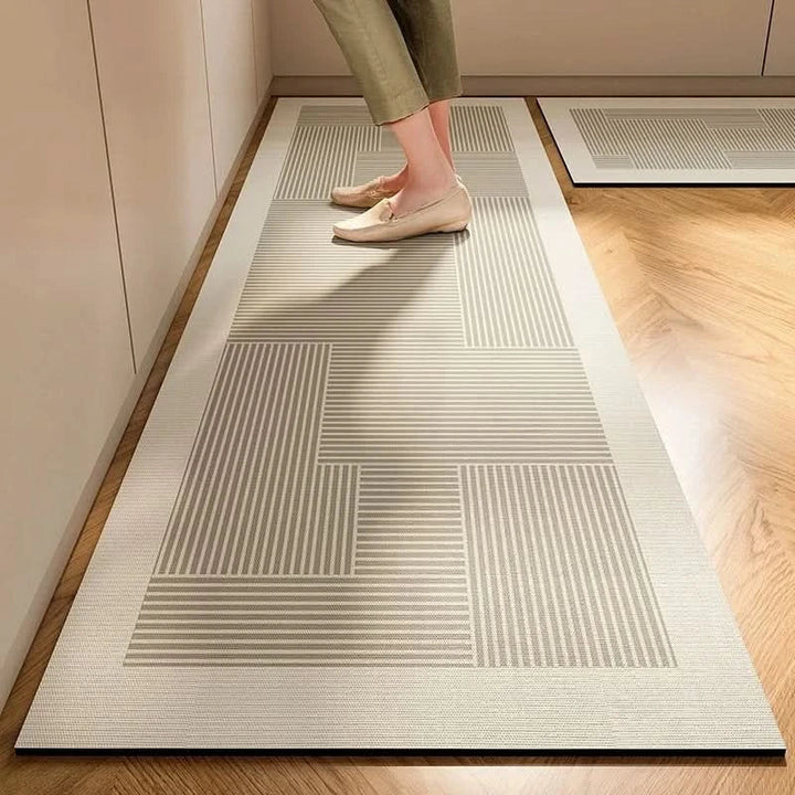 Cushioned Kitchen Floor Mat with Non-Slip Base and Mold Resistant Fabric