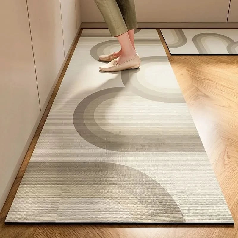 Cushioned Kitchen Floor Mat with Non-Slip Base and Mold Resistant Fabric