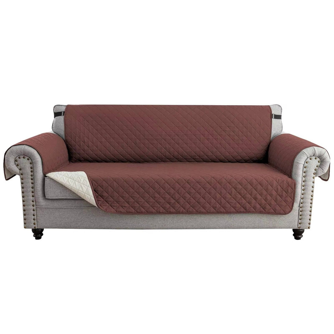 Reversible Sofa Cover for 3 Cushion Couch, Water Resistant Pet Protector with Elastic Straps