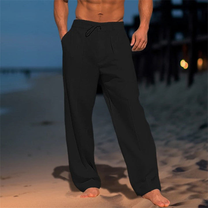 Breathable Broadcloth Trousers with Drawstring Waist and Relaxed Fit