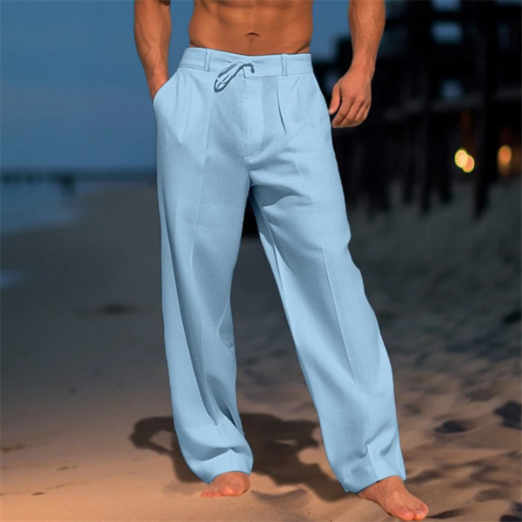 Breathable Broadcloth Trousers with Drawstring Waist and Relaxed Fit
