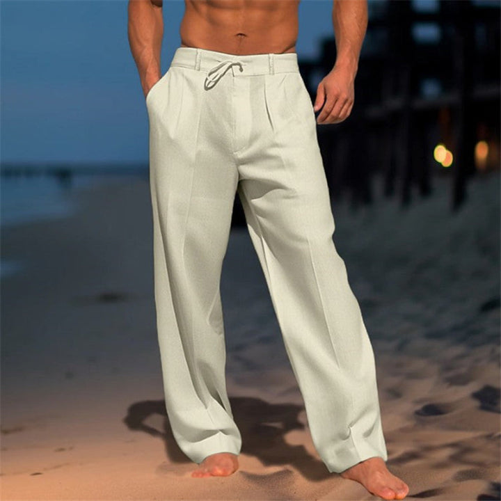Breathable Broadcloth Trousers with Drawstring Waist and Relaxed Fit
