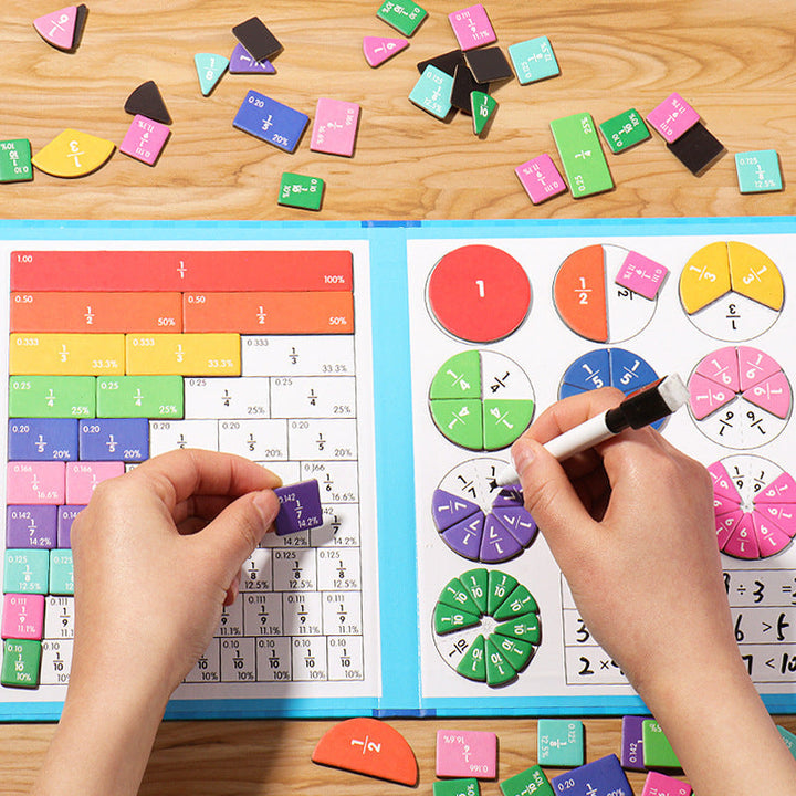 Fraction Learning Book with Magnetic Pieces and Visual colour Display