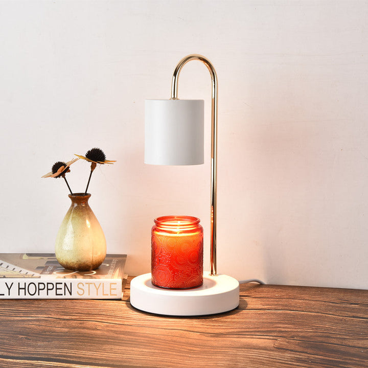 Curved Metal Table Lamp with Focused Arch and Concentrated Beam for Reading