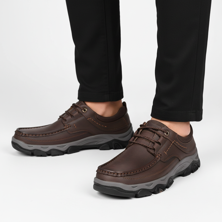 Orthopaedic Comfort Shoes for Men with Vegan Leather and Cushioned Insole, Non-Slip Rubber Sole