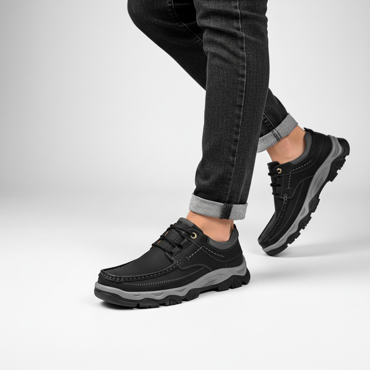 Orthopaedic Comfort Shoes for Men with Vegan Leather and Cushioned Insole, Non-Slip Rubber Sole