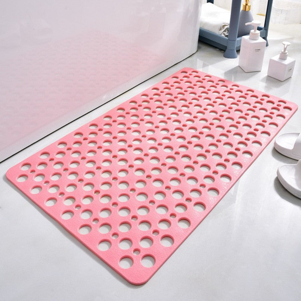 Shower Mat with Suction Cups, Non-Slip Surface, Drainage Holes, 16x28 Inch Bathroom Mat