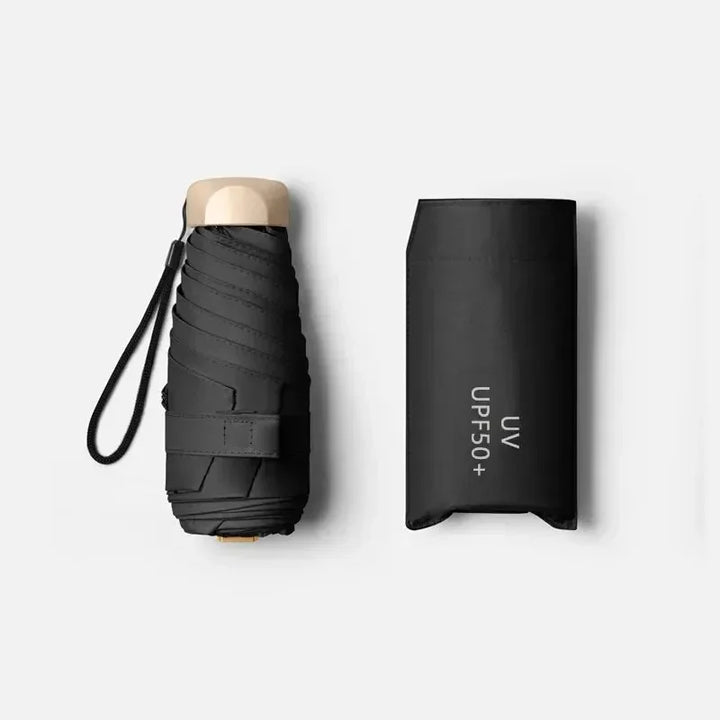 Compact Folding Umbrella with Waterproof Vinyl and UV Protection, Lightweight