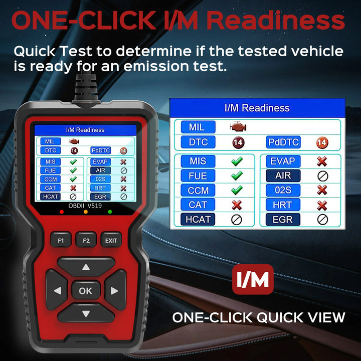 Diagnostic Code Reader with Live Data Monitoring and Freeze Frame for 1996 and Newer Vehicles