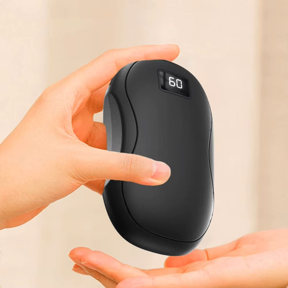 Portable Hand Warmer and Power Bank with Digital Display and Carbon Crystal Heating