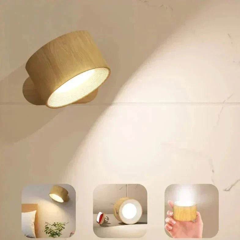 Cordless Magnetic Wall Lamp with 360° Rotation and Adjustable Brightness, 3 colour Temperatures