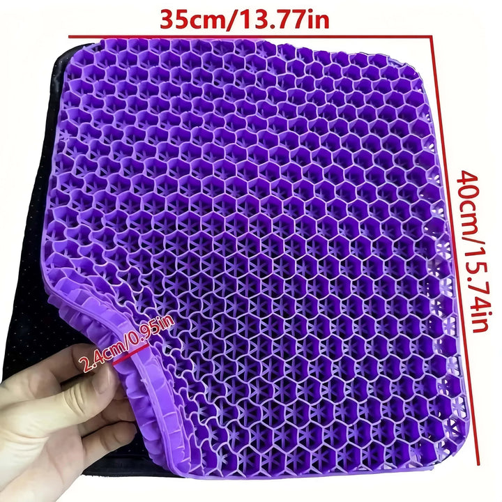 Gel Seat Cushion with Honeycomb Grid and Breathable Mesh Cover, Machine Washable