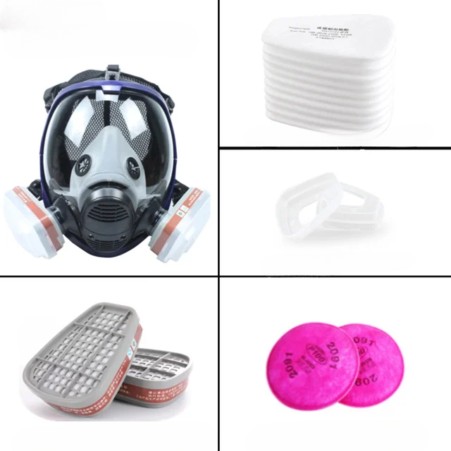 Full Face Respirator Mask with Silicone Seal and Anti-Fog Visor, 6000 Series Compatible