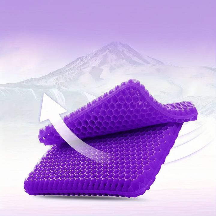 Gel Seat Cushion with Honeycomb Grid and Breathable Mesh Cover, Machine Washable