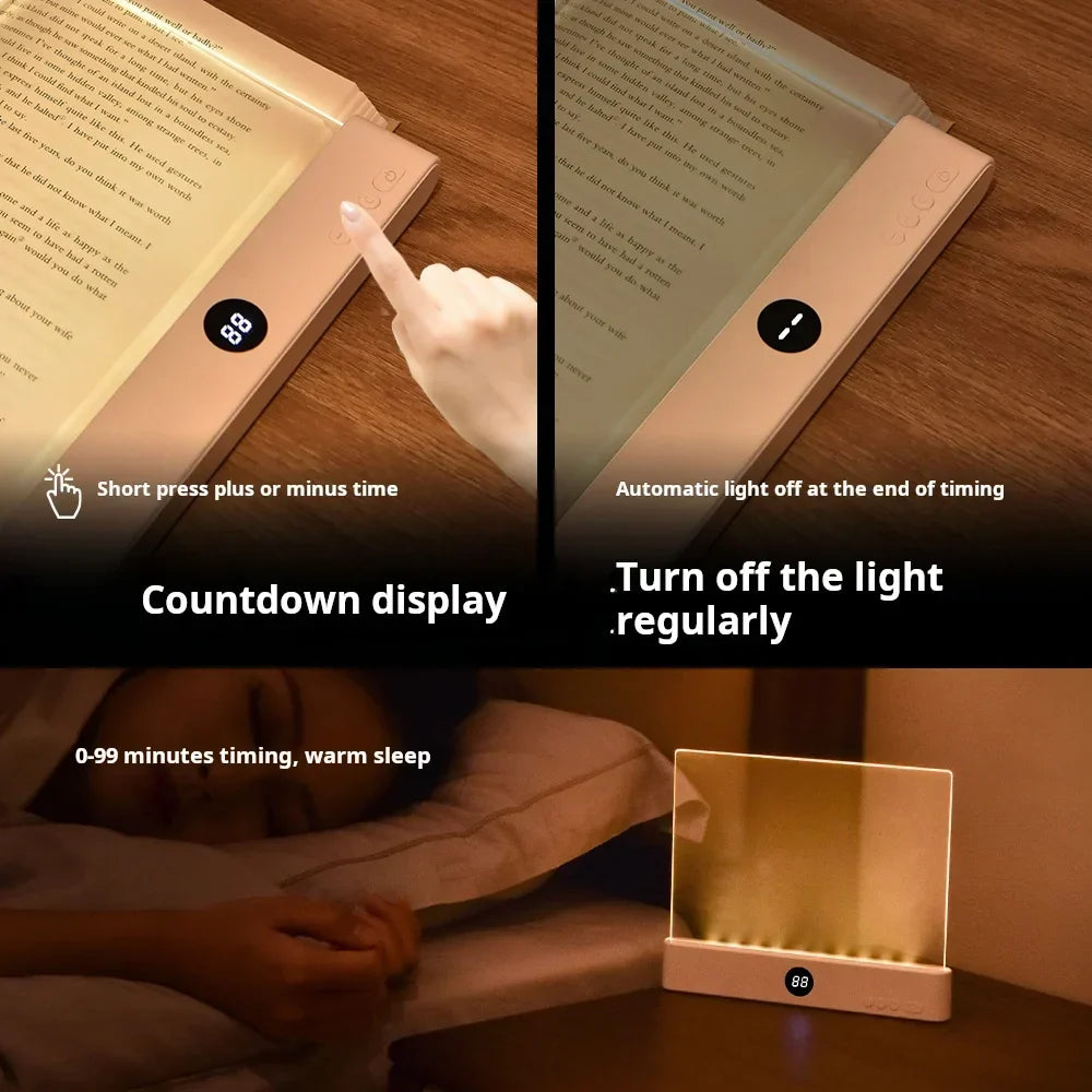 Rechargeable Clip-On Book Light with Flexible Neck and Soft LED, Travel Portable