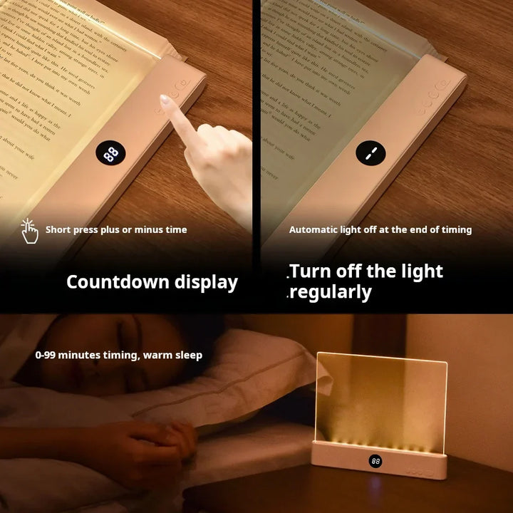 Rechargeable Clip-On Book Light with Flexible Neck and Soft LED, Travel Portable