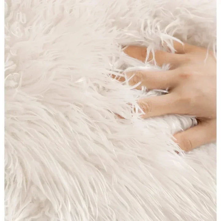 Stretchable Faux Lambswool Sofa Cover with Machine Washable Fabric and Pet Protection