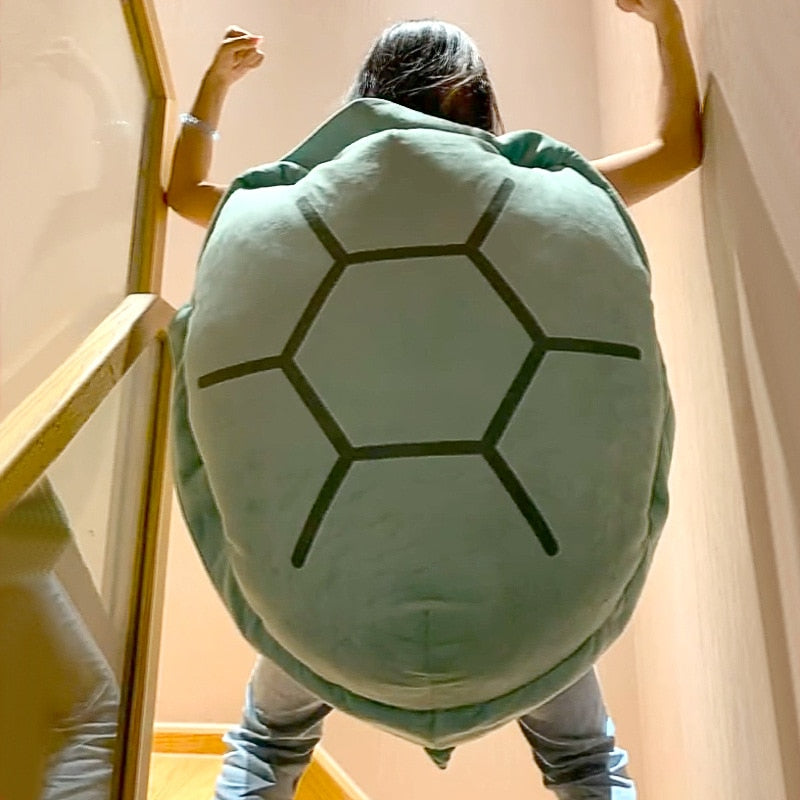 Turtle Shell Plush Pillow with Soft Cotton Cover and Supportive Filling
