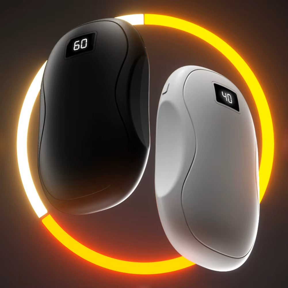 Portable Hand Warmer and Power Bank with Digital Display and Carbon Crystal Heating