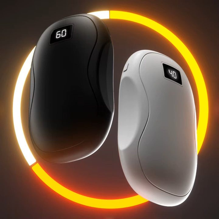 Portable Hand Warmer and Power Bank with Digital Display and Carbon Crystal Heating