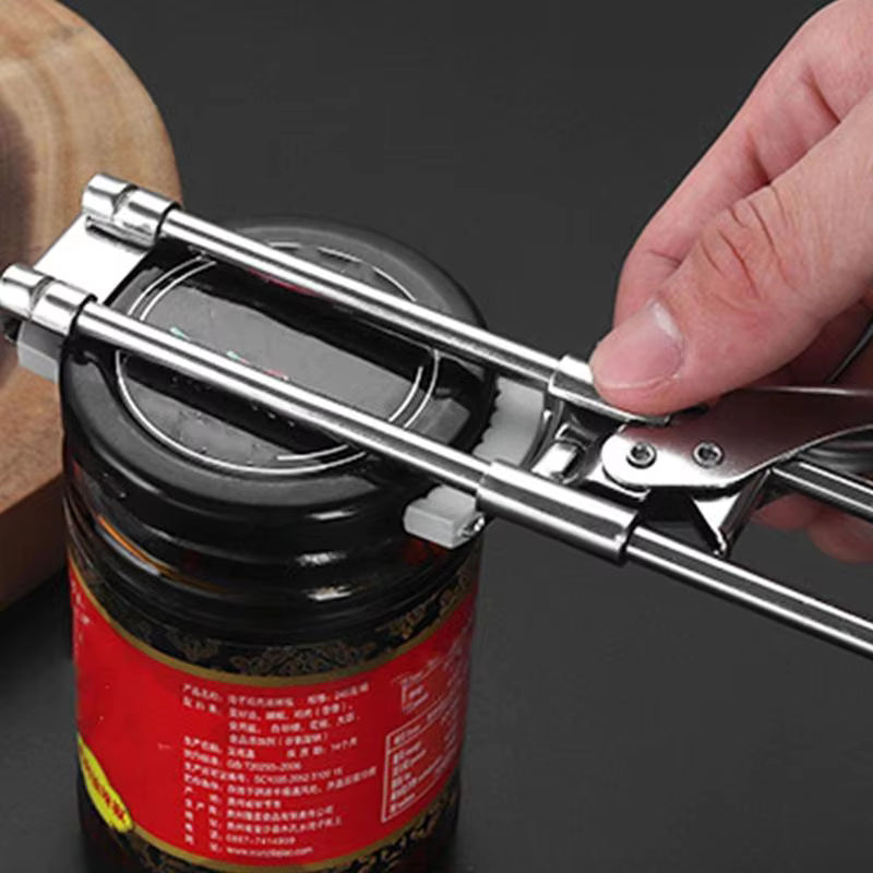 Jar Opener with Adjustable Sliding Gear and Steel Teeth, 1-4 Inch Lids