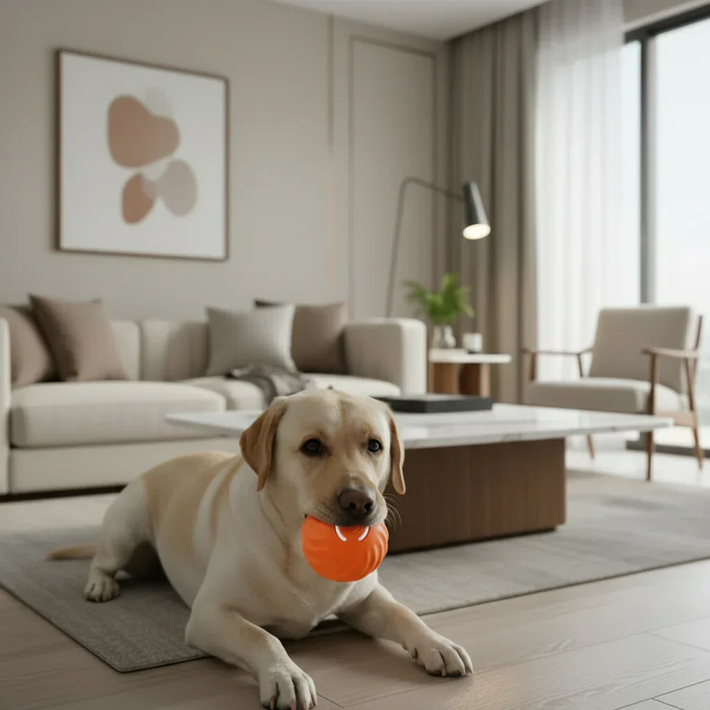 Automatic Moving Dog Ball with Rubber Exterior and 180-Minute Runtime