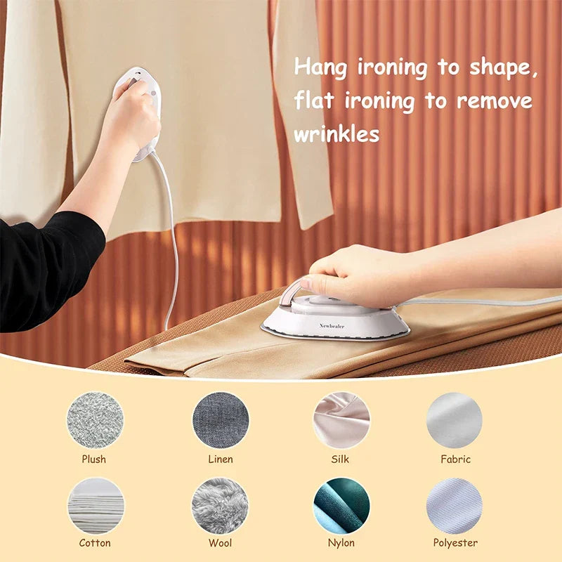 Compact Electric Iron with Foldable Handle and Rapid Heating for Travel
