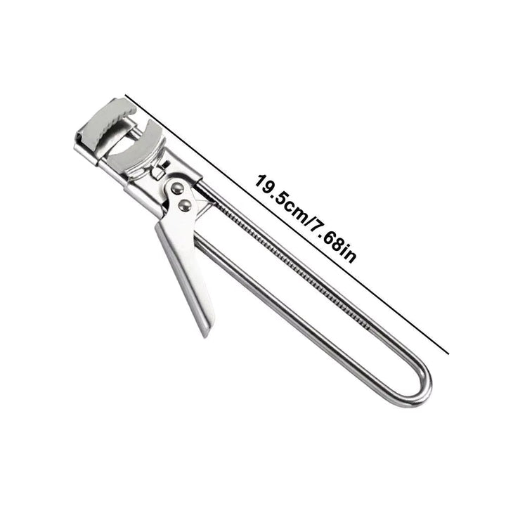Jar Opener with Adjustable Sliding Gear and Steel Teeth, 1-4 Inch Lids