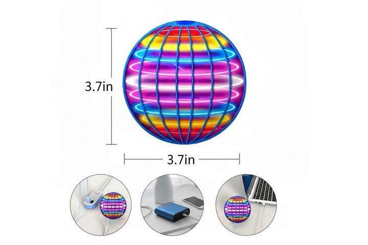 Hand-Controlled Flying Spinner with 360° Gyroscope and Multicolour LED Lights