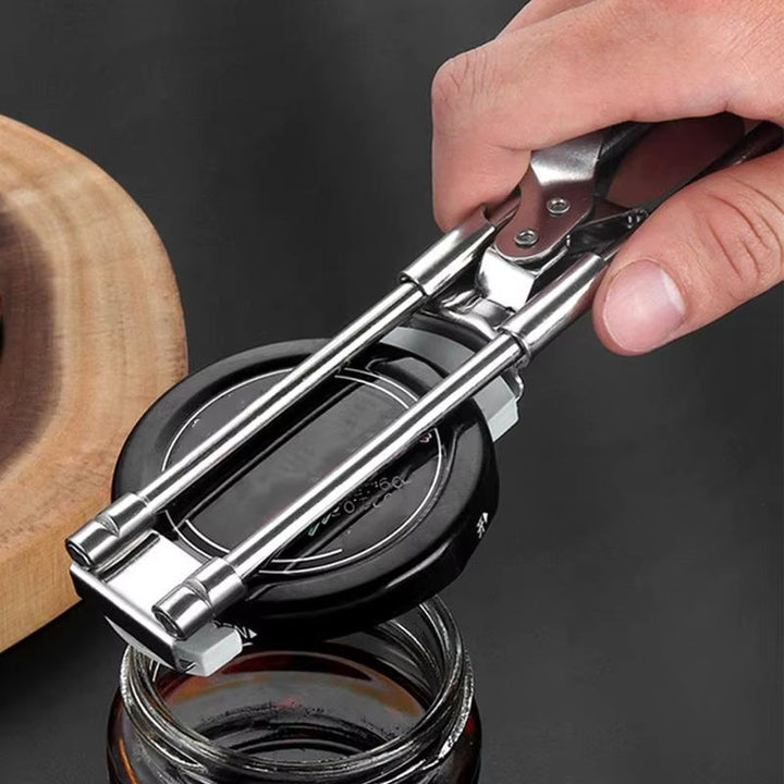 Jar Opener with Adjustable Sliding Gear and Steel Teeth, 1-4 Inch Lids