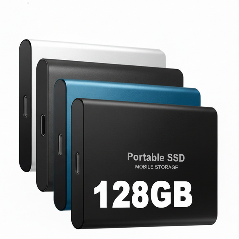 128GB External SSD Storage Drive with Universal Port and Multi-Platform Compatibility