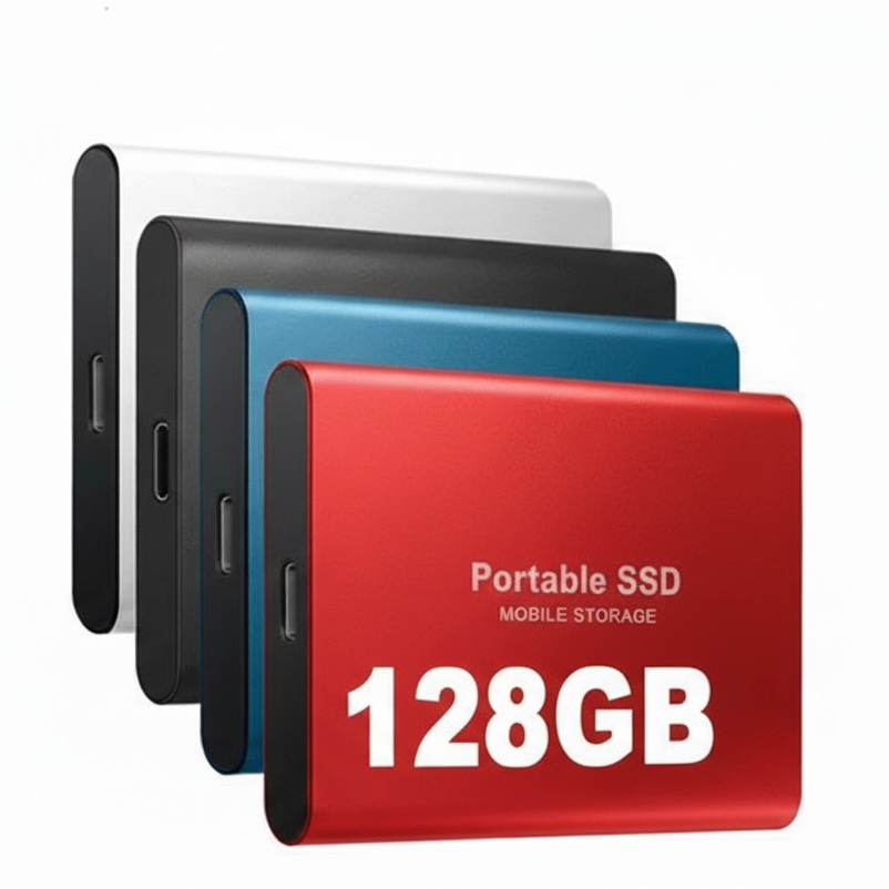 128GB External SSD Storage Drive with Universal Port and Multi-Platform Compatibility
