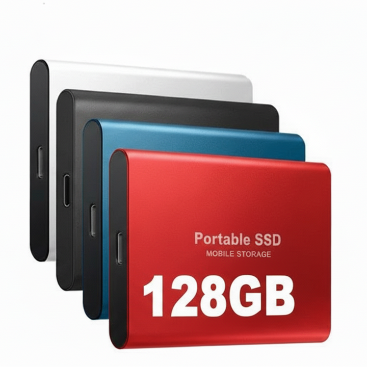 128GB External SSD Storage Drive with Universal Port and Multi-Platform Compatibility
