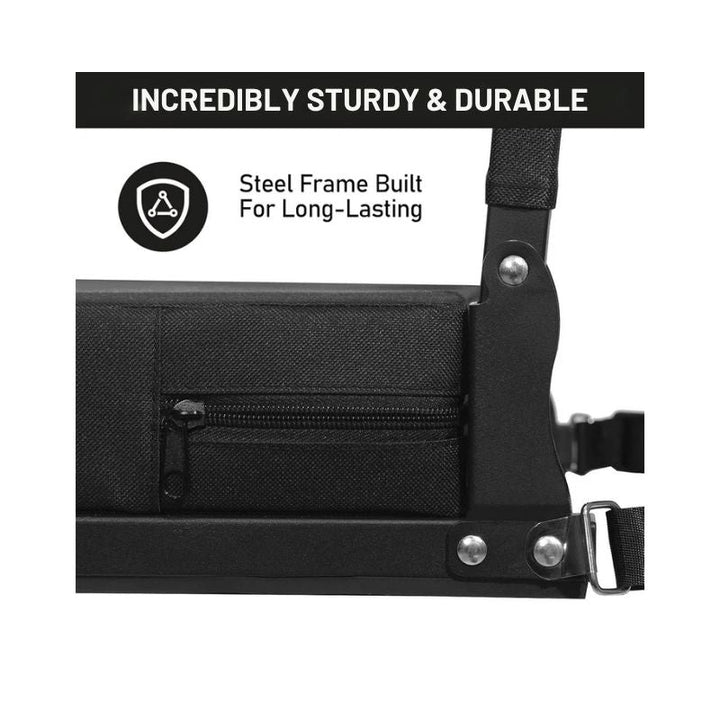 Stadium Seat with Angled Back Support and Adjustable Shoulder Strap