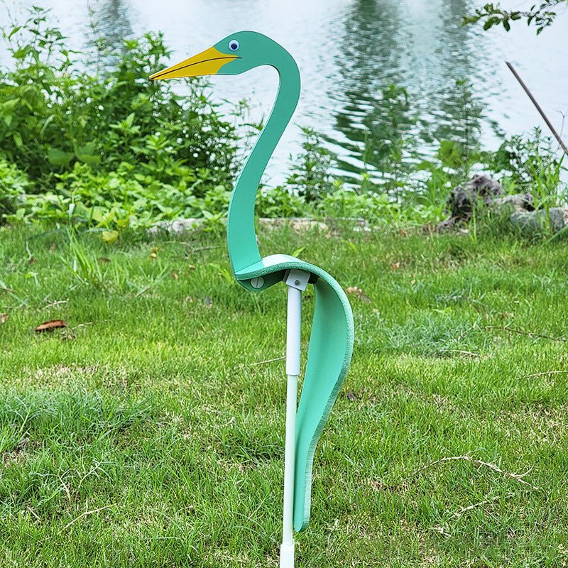 Spinning Bird Ornament with Stainless Steel Body and Swivel Hook for Gardens