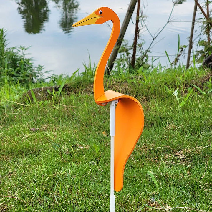 Spinning Bird Ornament with Stainless Steel Body and Swivel Hook for Gardens