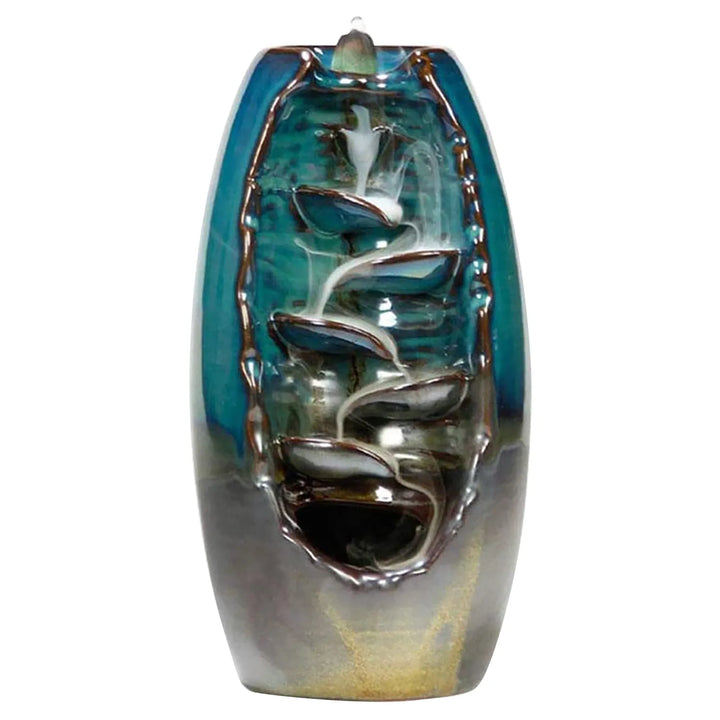 Ceramic Incense Waterfall Burner with Backflow Smoke Effect