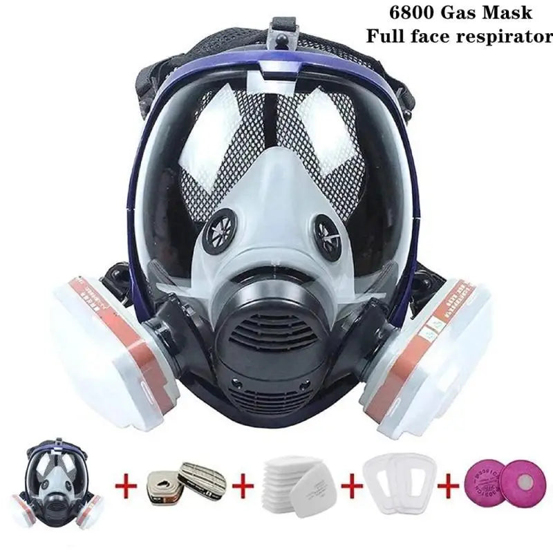 Full Face Respirator Mask with Silicone Seal and Anti-Fog Visor, 6000 Series Compatible