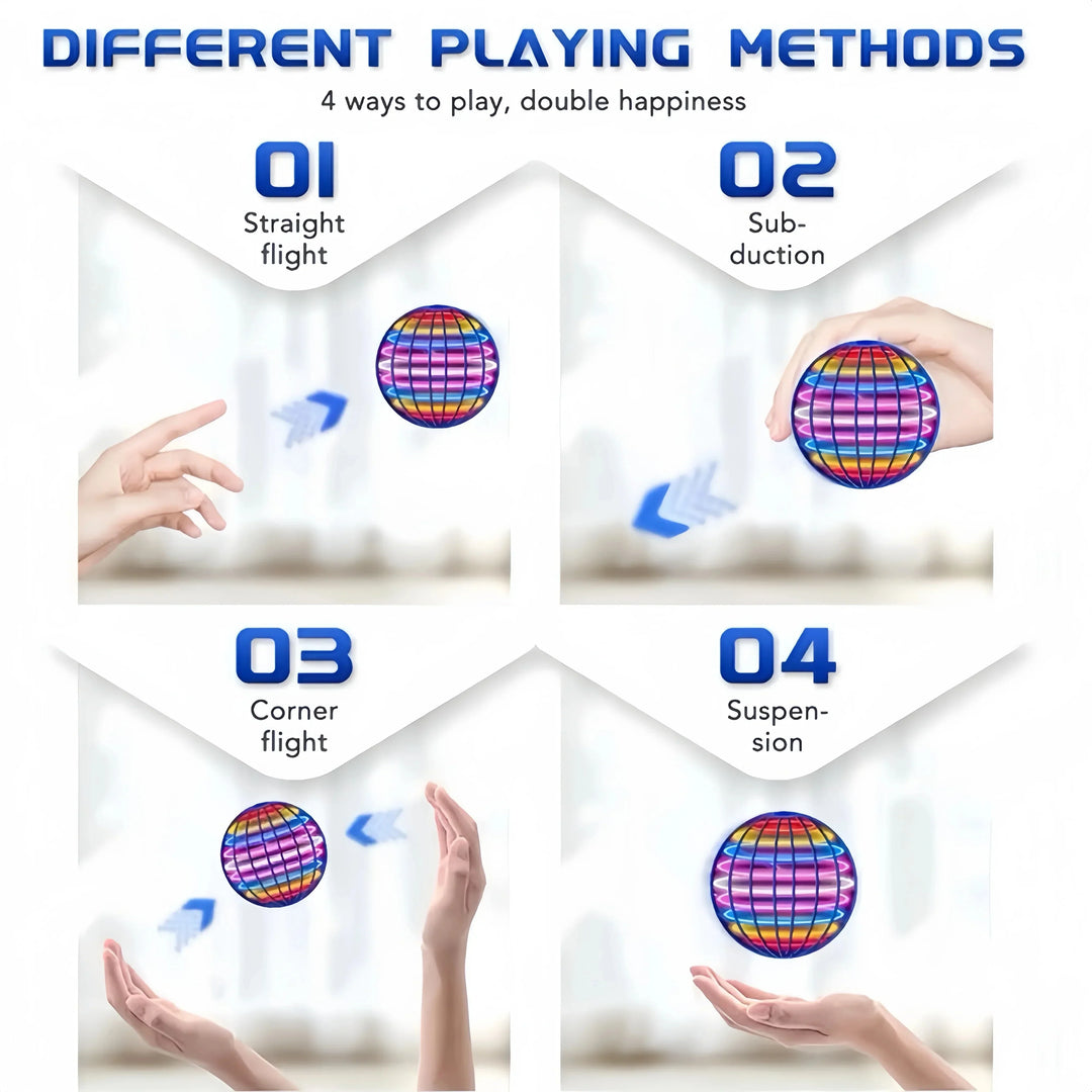 Hand-Controlled Flying Spinner with 360° Gyroscope and Multicolour LED Lights