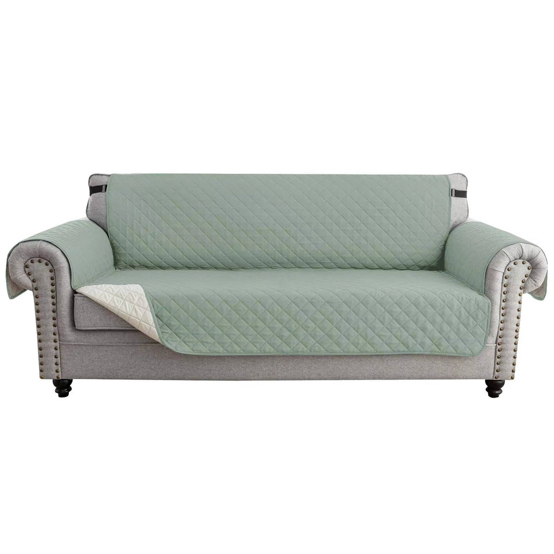 Reversible Sofa Cover for 3 Cushion Couch, Water Resistant Pet Protector with Elastic Straps