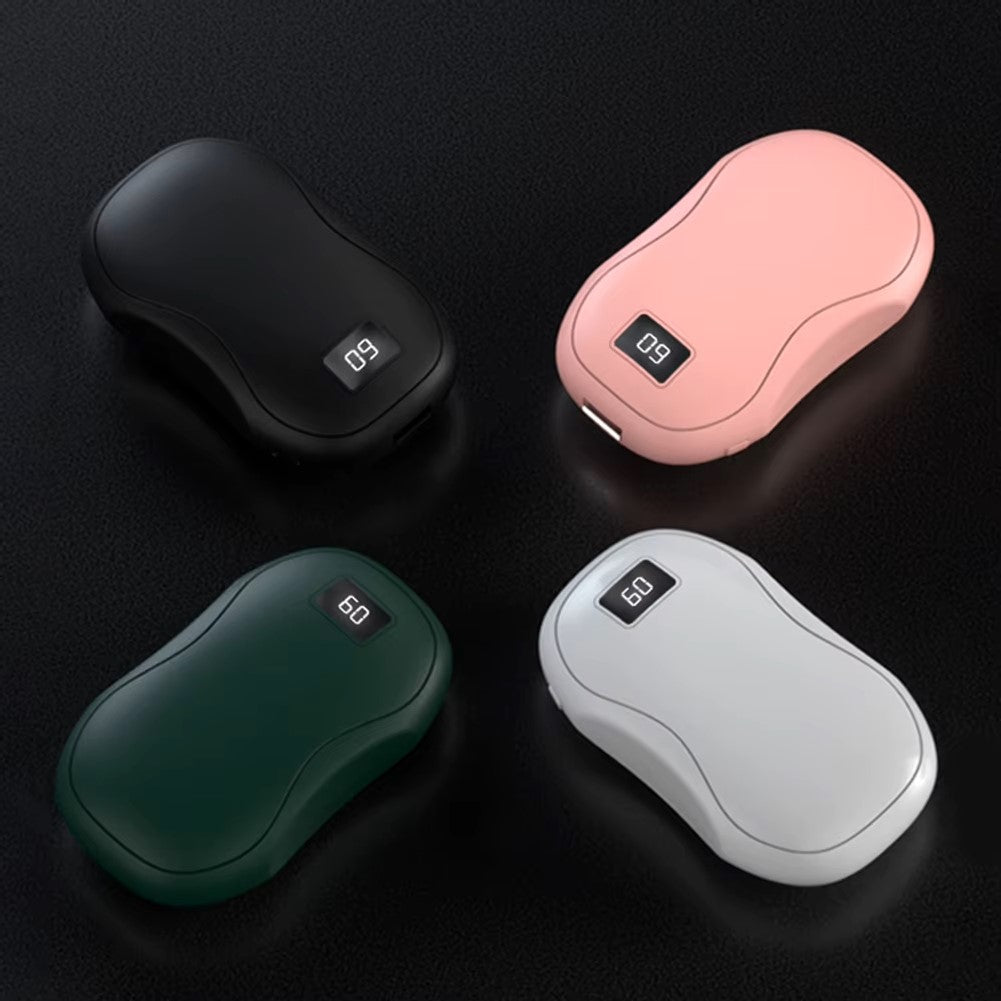 Portable Hand Warmer and Power Bank with Digital Display and Carbon Crystal Heating