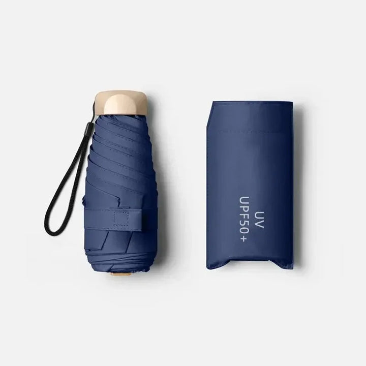 Compact Folding Umbrella with Waterproof Vinyl and UV Protection, Lightweight
