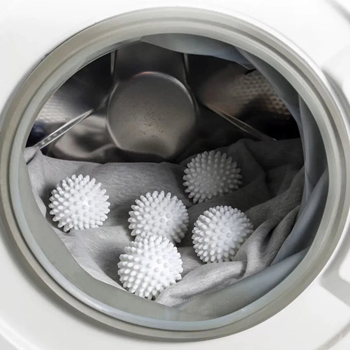 Reusable Dryer Balls with Textured Nubs and Fabric Separation, Set of 5
