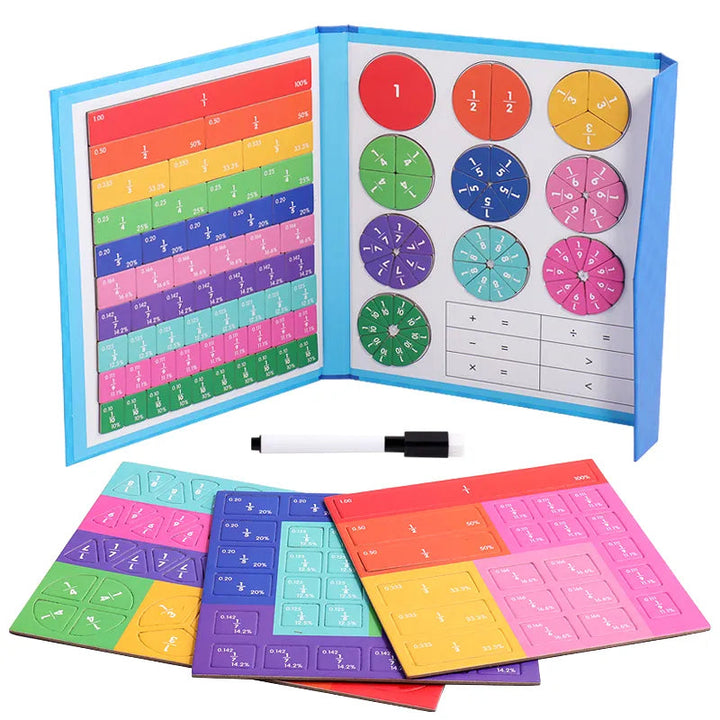 Fraction Learning Book with Magnetic Pieces and Visual colour Display