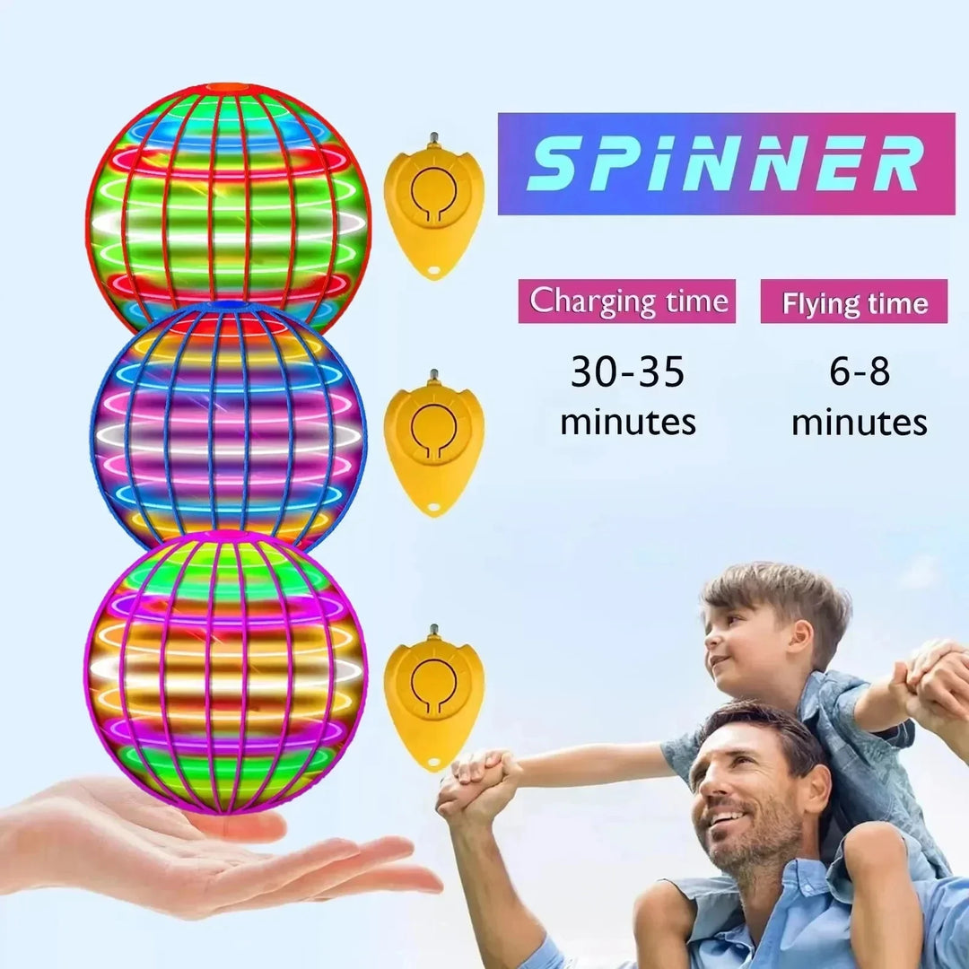 Hand-Controlled Flying Spinner with 360° Gyroscope and Multicolour LED Lights