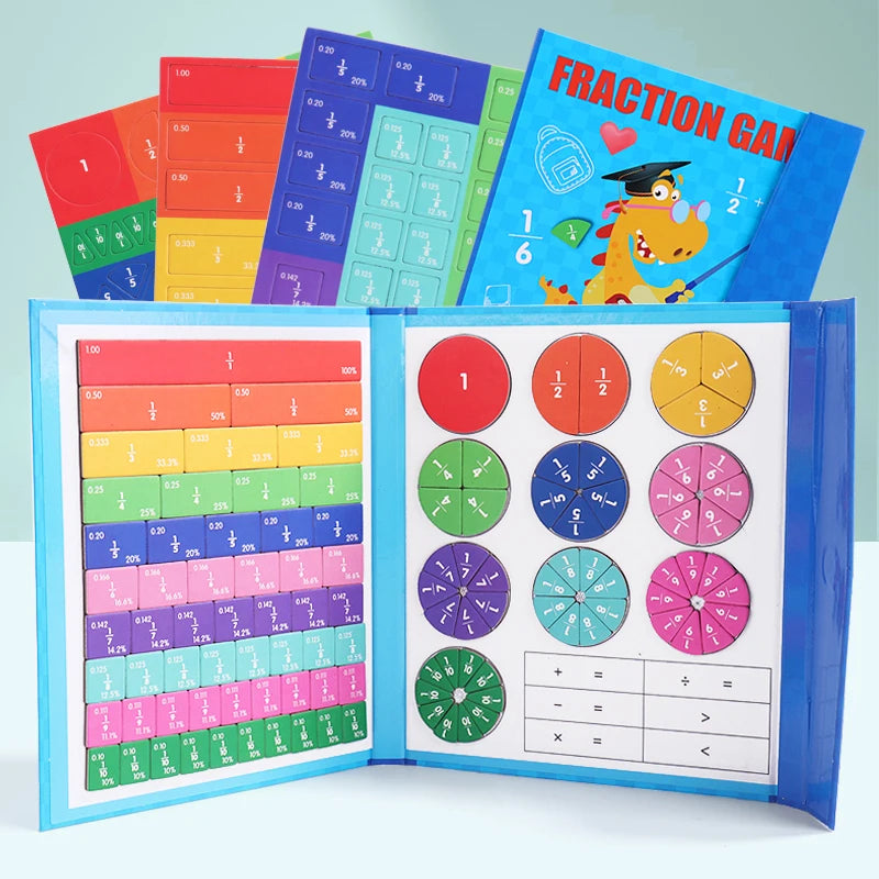 Fraction Learning Book with Magnetic Pieces and Visual colour Display