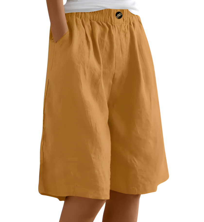 Relaxed Mid-Thigh Shorts with Elastic Waistband and Breathable Fabric, Machine Washable